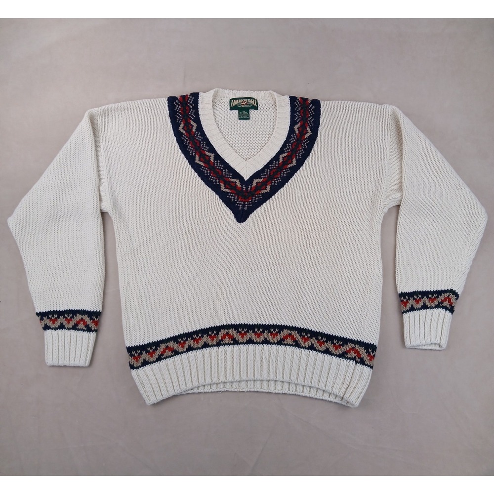 American Eagle XL Mens Sweater V Neck‎ Cricket Chunky Knit 22x25 Vintage